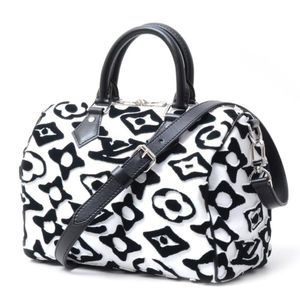 Mini Collaboration Playful Gem Speedy Bandouliere Tufted White Black